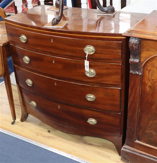 A Regency mahogany bowfront chest W.91cm